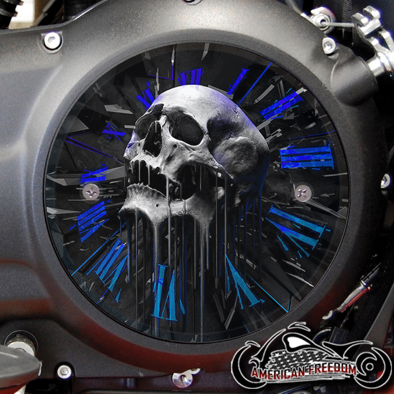 Victory Derby Cover - Skull Clock Blue
